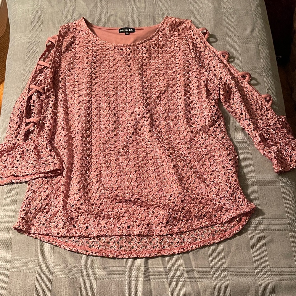 Elegant Lace Blouse in Pink